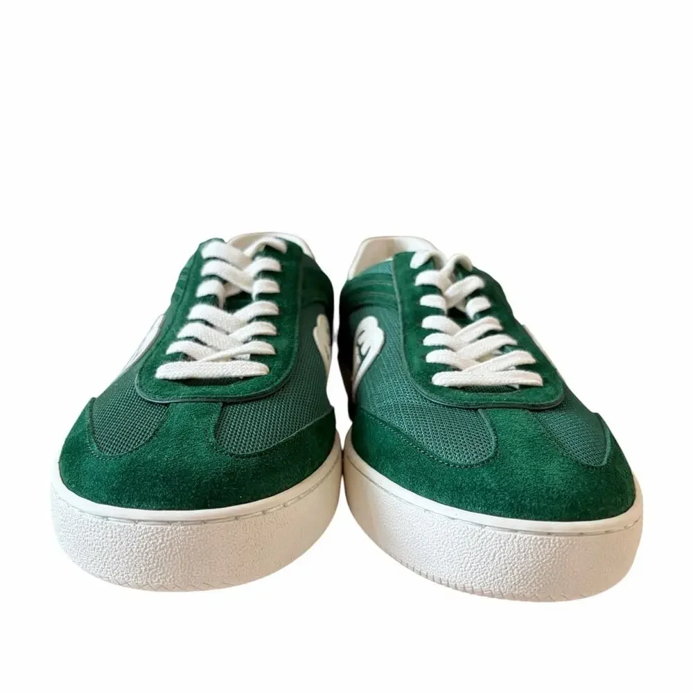 Gucci Mens G74 Interlocking G Sneakers Green Suede Low Top Size 12 US 12.5 New
